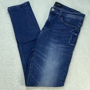 Flying Monkey Jeans Womens Size 28 Blue Distressed High Rise Ankle Skinny Leg